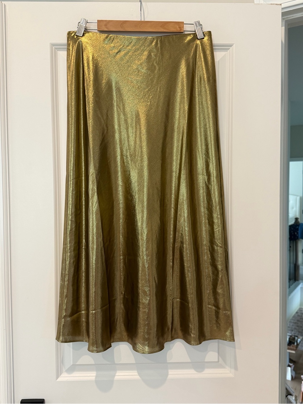 J. Crew Gold Metallic Maxi Skirt